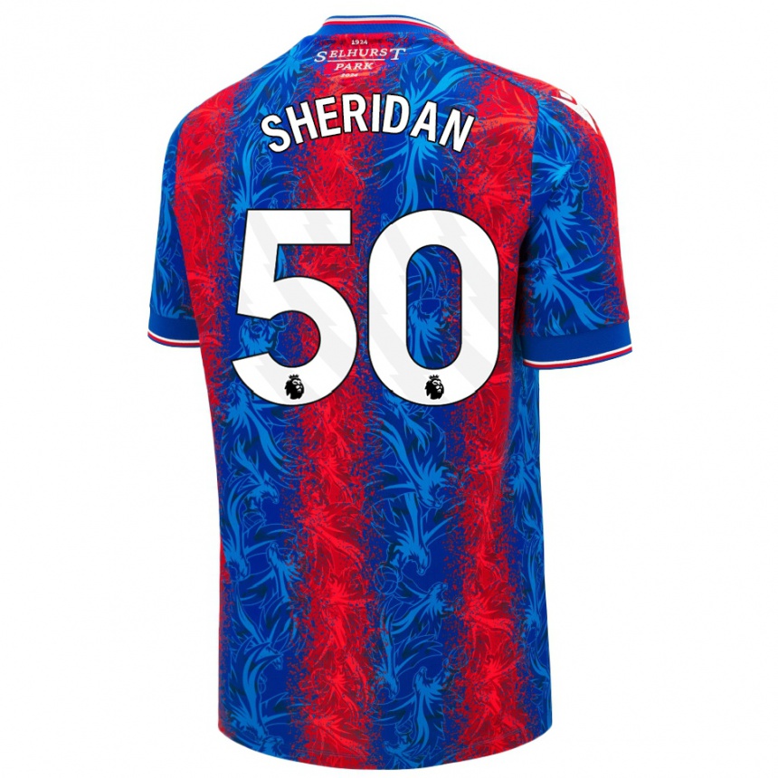 Kinder Fußball Joe Sheridan #50 Rot Blauen Streifen Heimtrikot Trikot 2024/25 T-Shirt Luxemburg