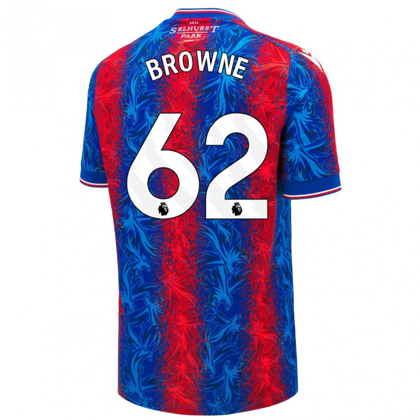 Kinder Fußball Luke Browne #62 Rot Blauen Streifen Heimtrikot Trikot 2024/25 T-Shirt Luxemburg