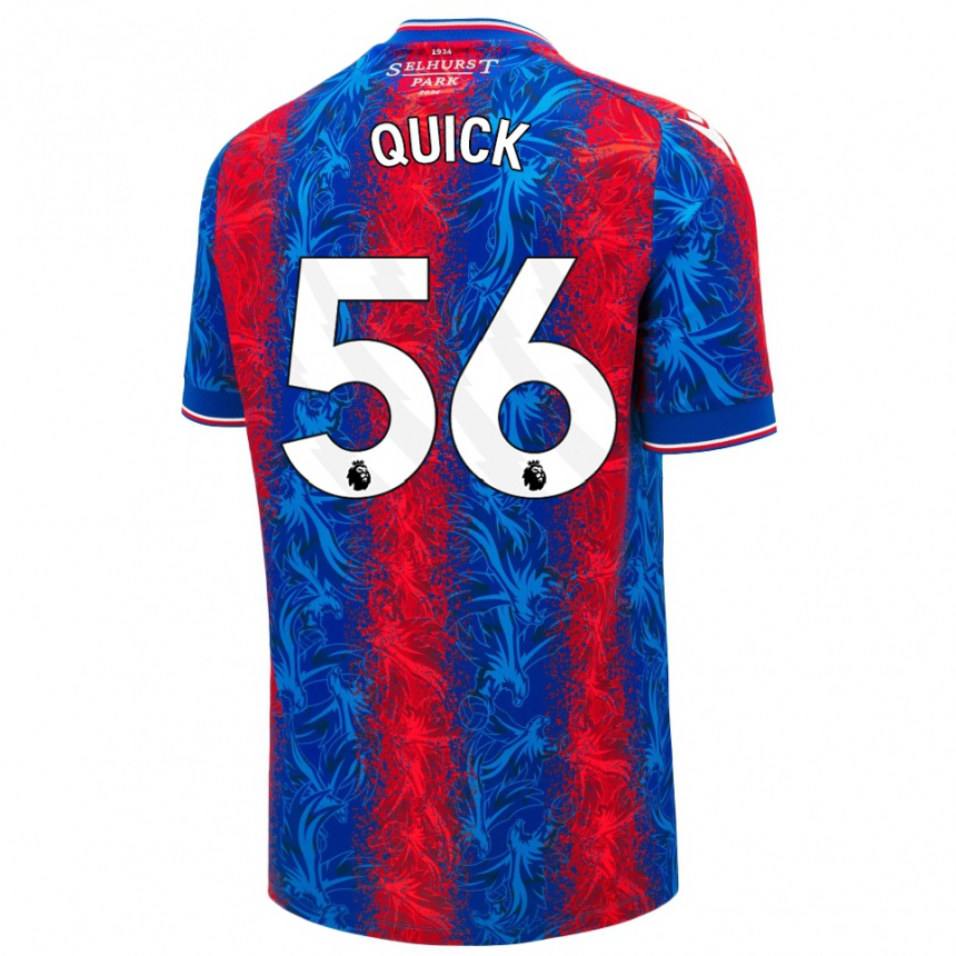 Kinder Fußball Daniel Quick #56 Rot Blauen Streifen Heimtrikot Trikot 2024/25 T-Shirt Luxemburg