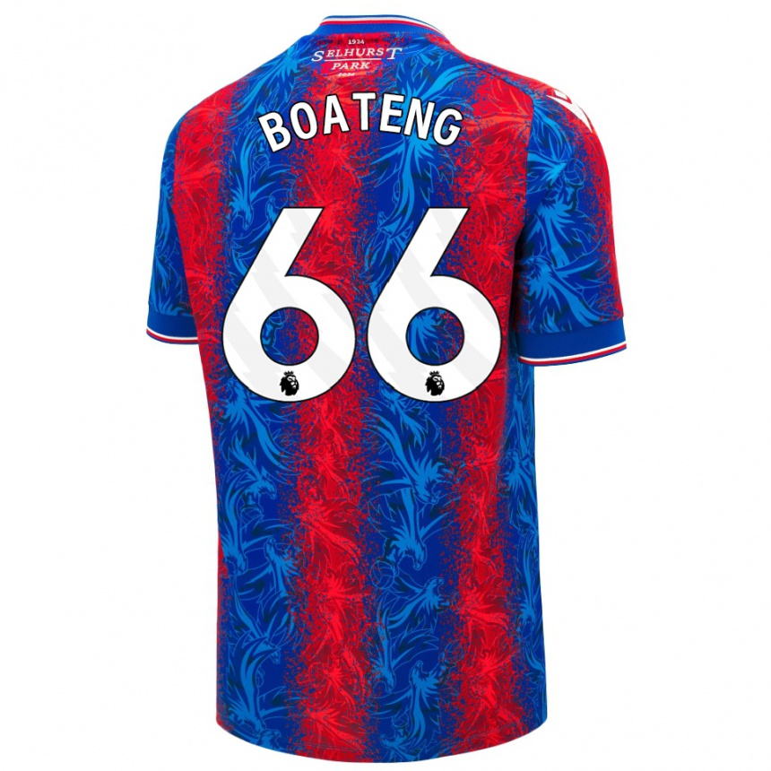 Kinder Fußball David Boateng #66 Rot Blauen Streifen Heimtrikot Trikot 2024/25 T-Shirt Luxemburg