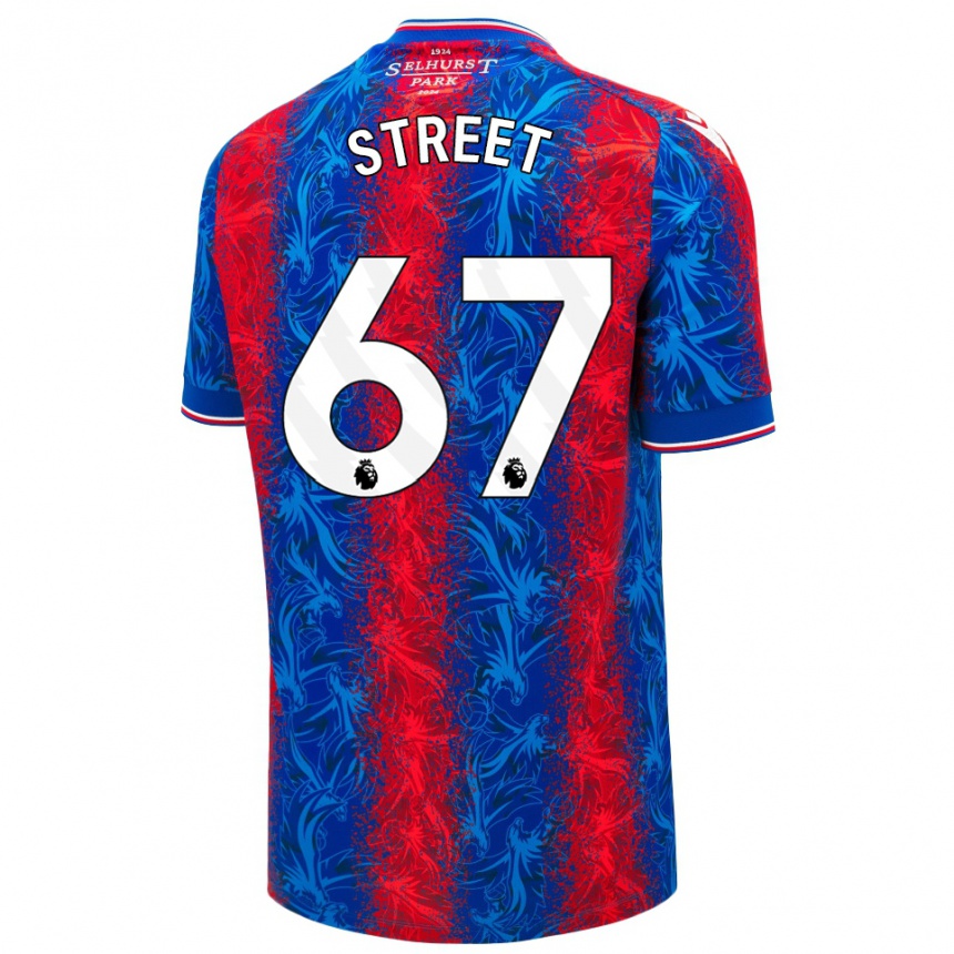 Kinder Fußball Rob Street #67 Rot Blauen Streifen Heimtrikot Trikot 2024/25 T-Shirt Luxemburg