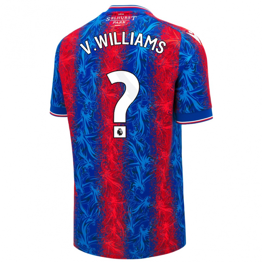 Kinder Fußball Vonnte Williams #0 Rot Blauen Streifen Heimtrikot Trikot 2024/25 T-Shirt Luxemburg