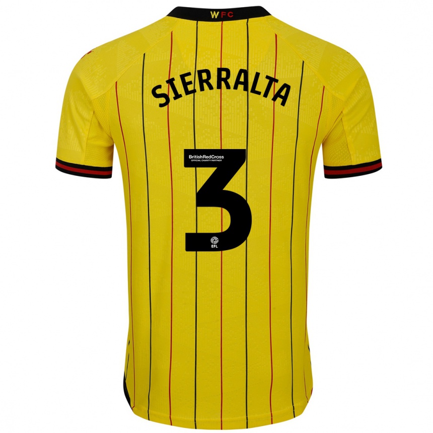 Kinder Fußball Francisco Sierralta #3 Gelb Schwarz Heimtrikot Trikot 2024/25 T-Shirt Luxemburg