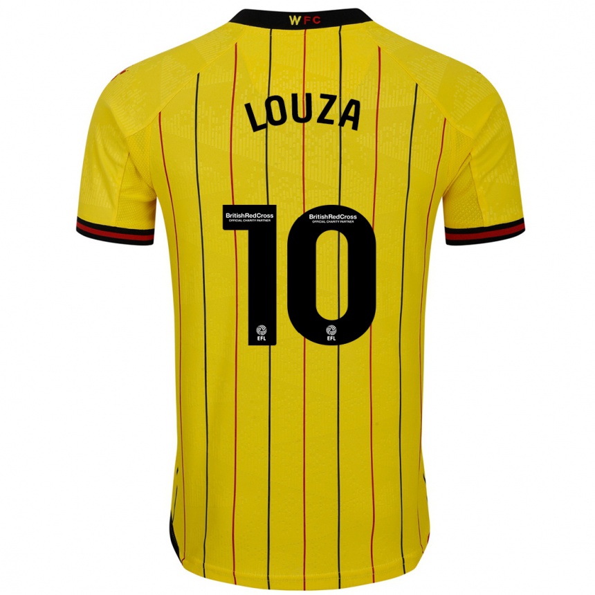 Kinder Fußball Imrân Louza #10 Gelb Schwarz Heimtrikot Trikot 2024/25 T-Shirt Luxemburg