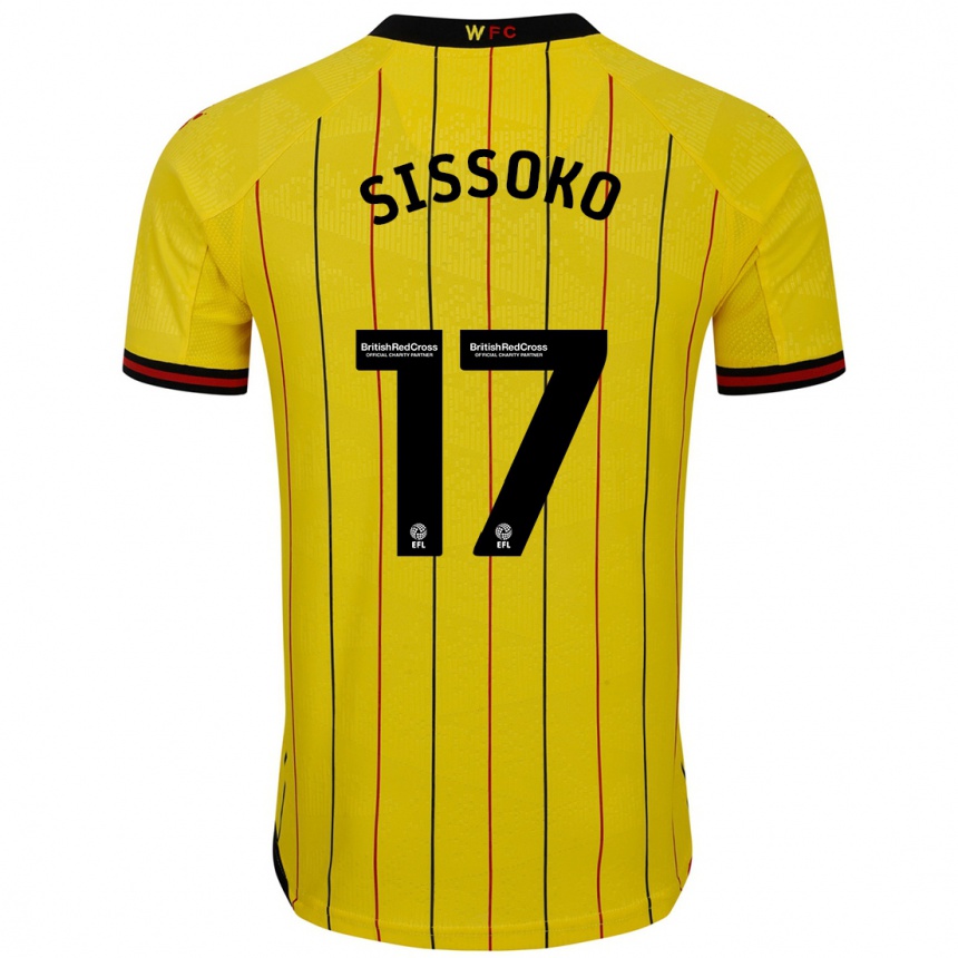 Kinder Fußball Moussa Sissoko #17 Gelb Schwarz Heimtrikot Trikot 2024/25 T-Shirt Luxemburg