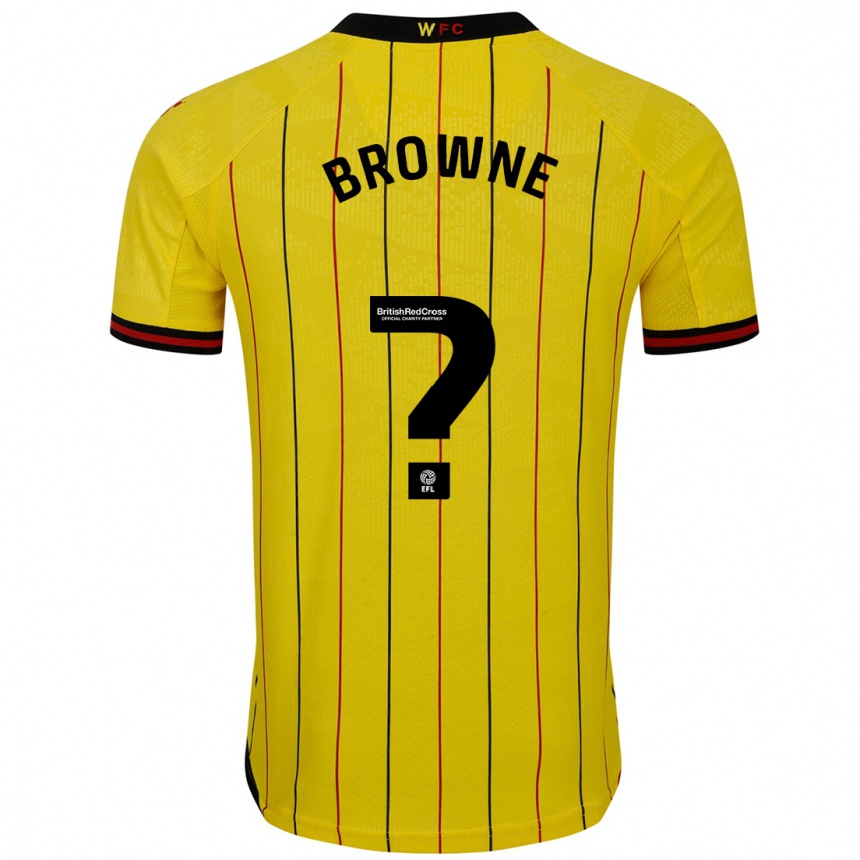 Kinder Fußball Roraigh Browne #0 Gelb Schwarz Heimtrikot Trikot 2024/25 T-Shirt Luxemburg