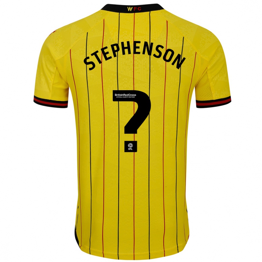 Kinder Fußball Ollie Stephenson #0 Gelb Schwarz Heimtrikot Trikot 2024/25 T-Shirt Luxemburg