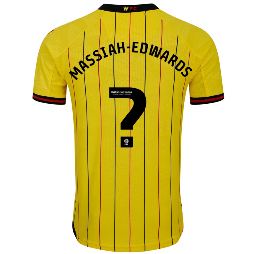 Kinder Fußball Zavier Massiah-Edwards #0 Gelb Schwarz Heimtrikot Trikot 2024/25 T-Shirt Luxemburg