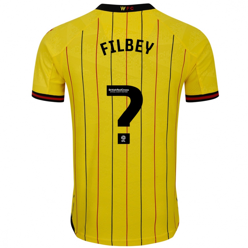 Kinder Fußball Anna Filbey #0 Gelb Schwarz Heimtrikot Trikot 2024/25 T-Shirt Luxemburg