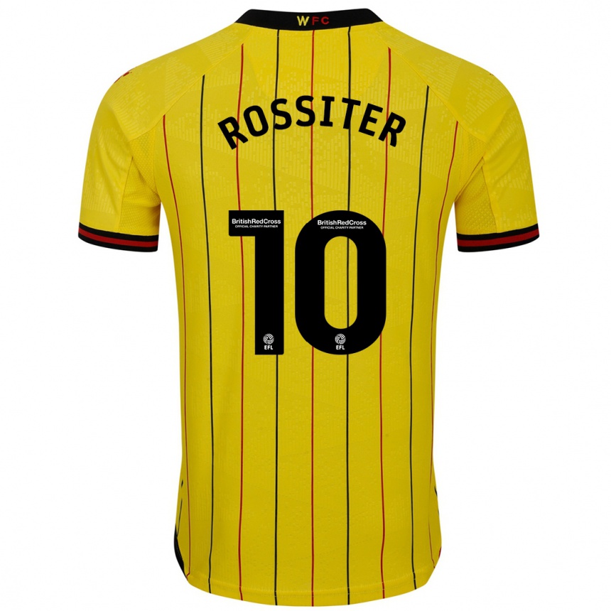 Kinder Fußball Annie Rossiter #10 Gelb Schwarz Heimtrikot Trikot 2024/25 T-Shirt Luxemburg