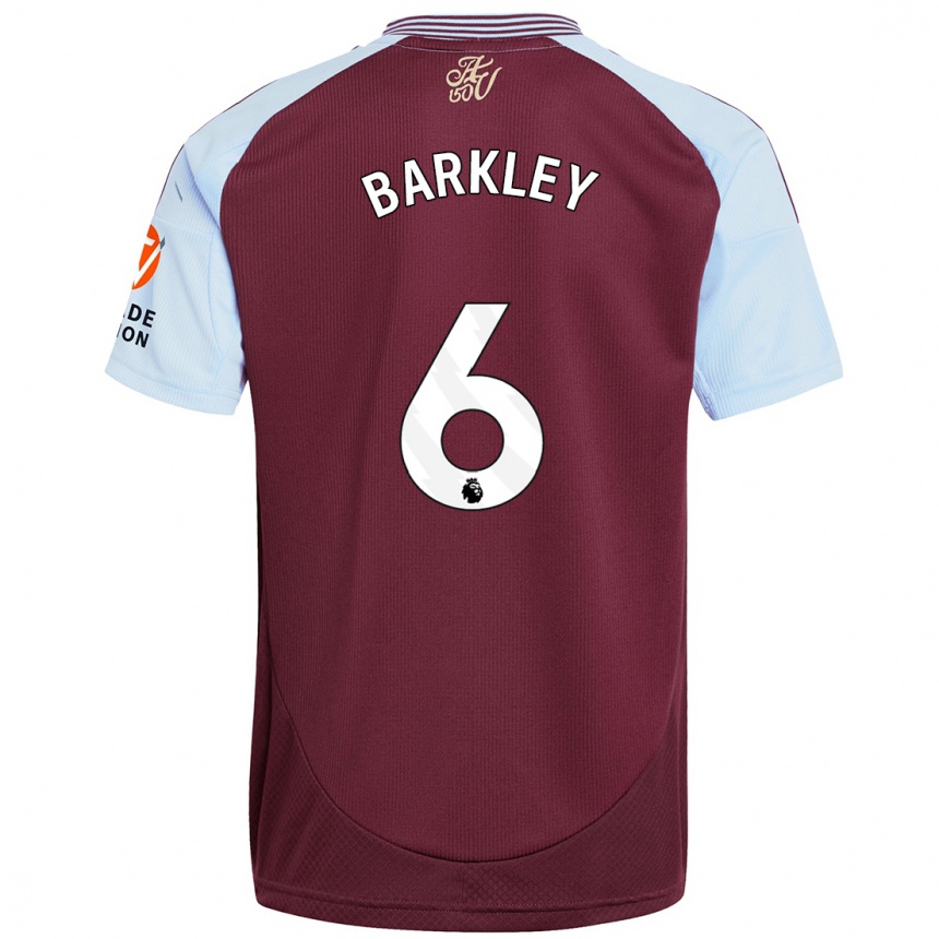 Kinder Fußball Ross Barkley #6 Burgunder Himmelblau Heimtrikot Trikot 2024/25 T-Shirt Luxemburg