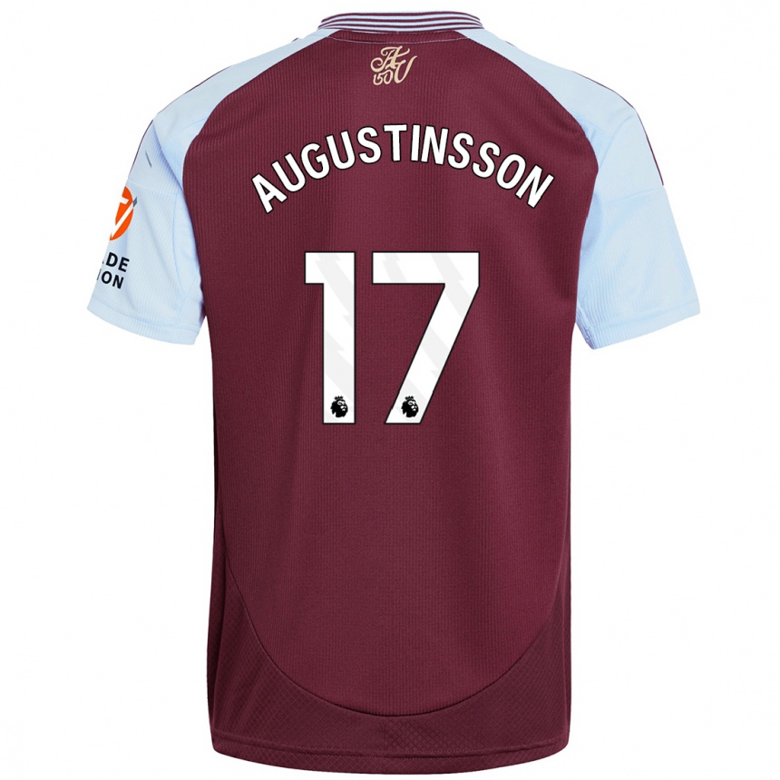 Kinder Fußball Ludwig Augustinsson #17 Burgunder Himmelblau Heimtrikot Trikot 2024/25 T-Shirt Luxemburg