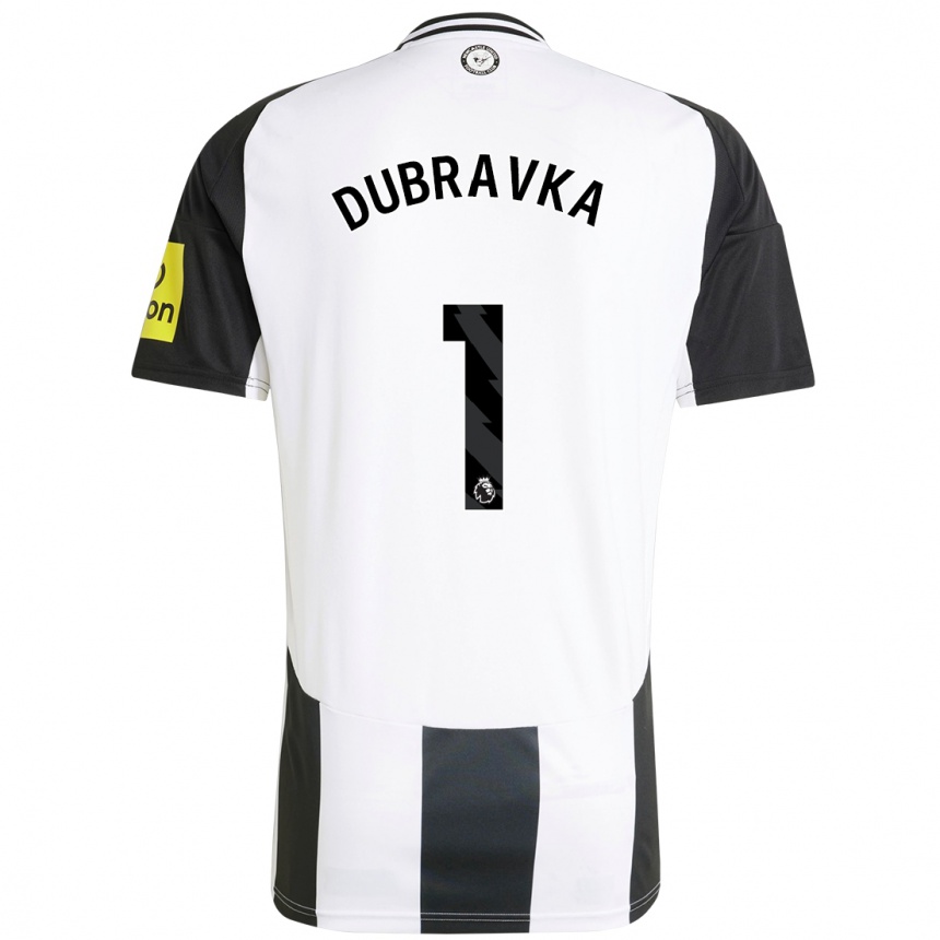 Kinder Fußball Martin Dúbravka #1 Weiß Schwarz Heimtrikot Trikot 2024/25 T-Shirt Luxemburg