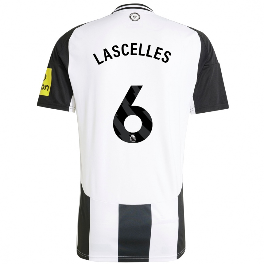 Kinder Fußball Jamaal Lascelles #6 Weiß Schwarz Heimtrikot Trikot 2024/25 T-Shirt Luxemburg