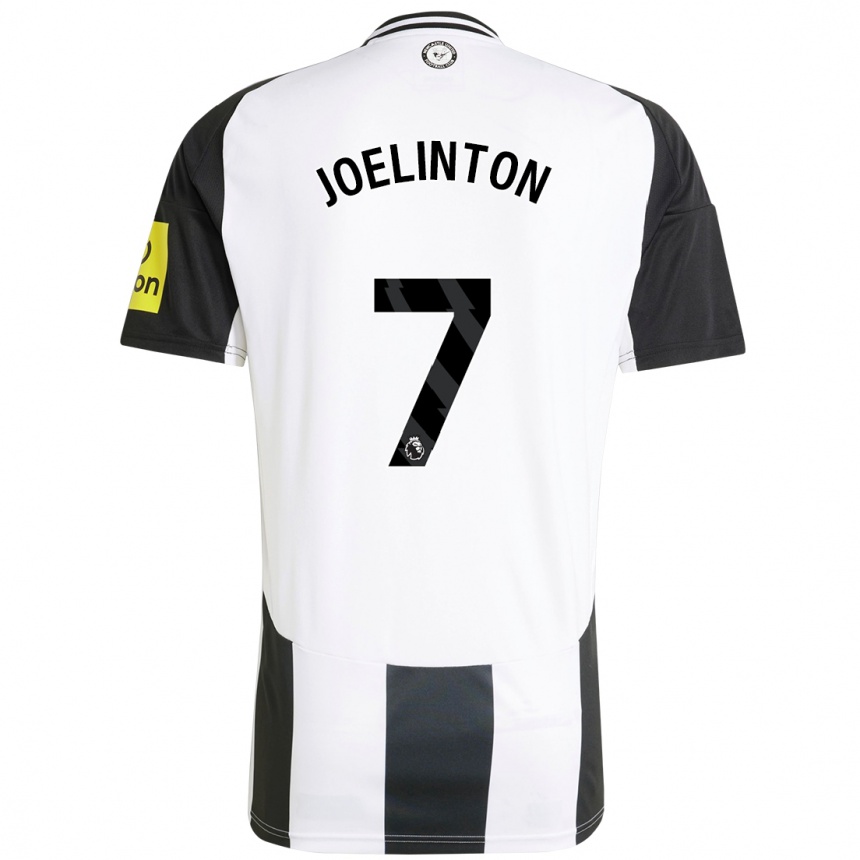 Kinder Fußball Joelinton #7 Weiß Schwarz Heimtrikot Trikot 2024/25 T-Shirt Luxemburg