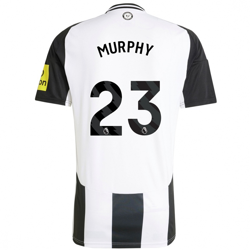 Kinder Fußball Jacob Murphy #23 Weiß Schwarz Heimtrikot Trikot 2024/25 T-Shirt Luxemburg