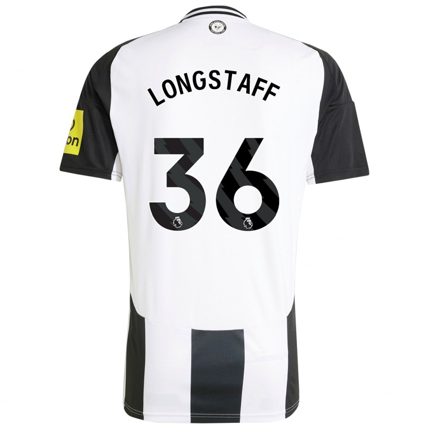 Kinder Fußball Sean Longstaff #36 Weiß Schwarz Heimtrikot Trikot 2024/25 T-Shirt Luxemburg