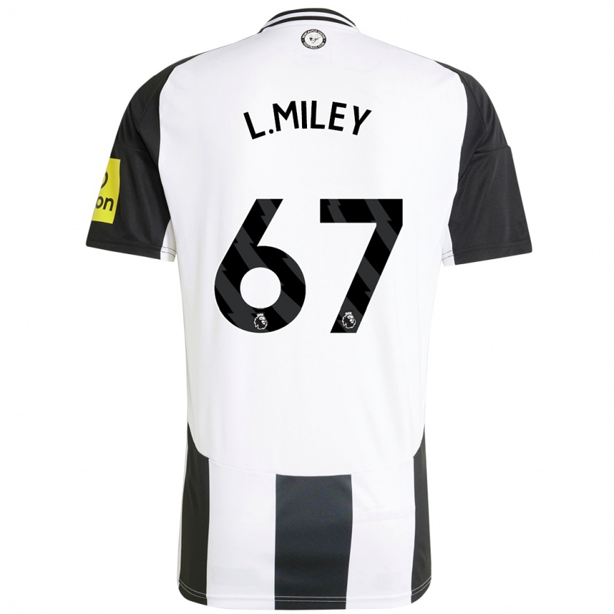 Kinder Fußball Lewis Miley #67 Weiß Schwarz Heimtrikot Trikot 2024/25 T-Shirt Luxemburg