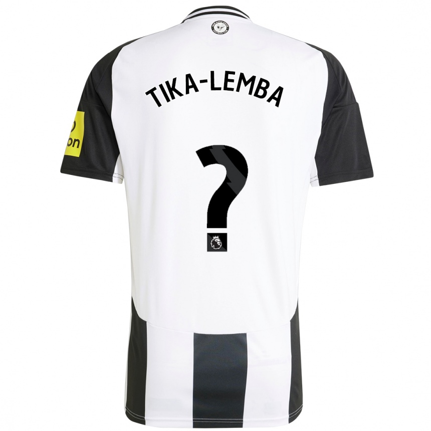 Kinder Fußball Ezra Tika-Lemba #0 Weiß Schwarz Heimtrikot Trikot 2024/25 T-Shirt Luxemburg