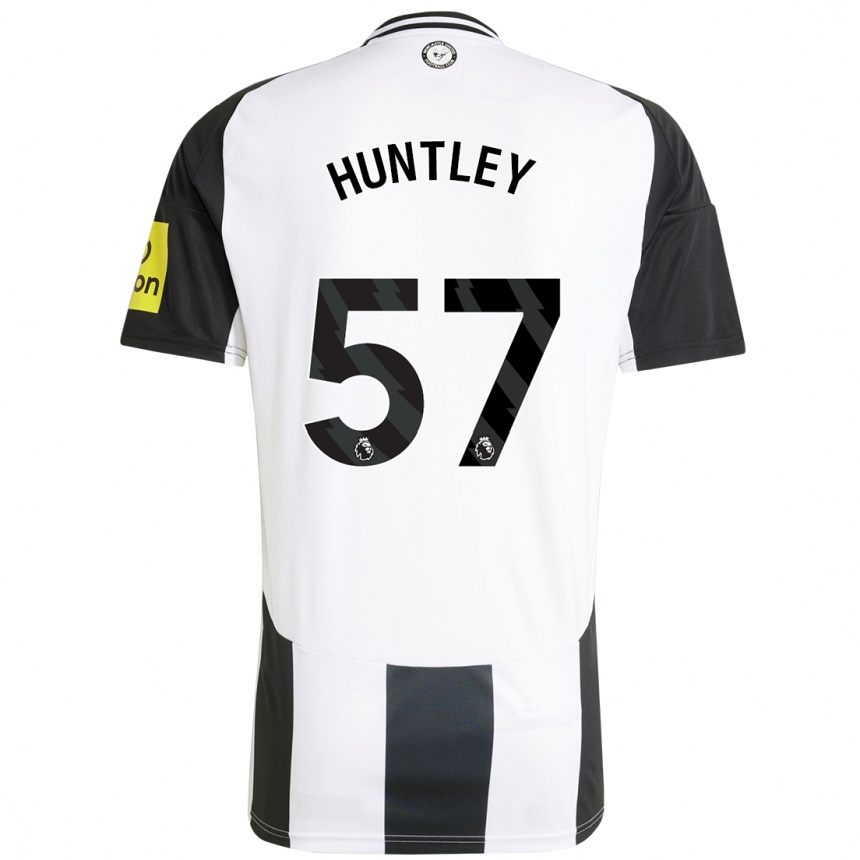 Kinder Fußball James Huntley #57 Weiß Schwarz Heimtrikot Trikot 2024/25 T-Shirt Luxemburg