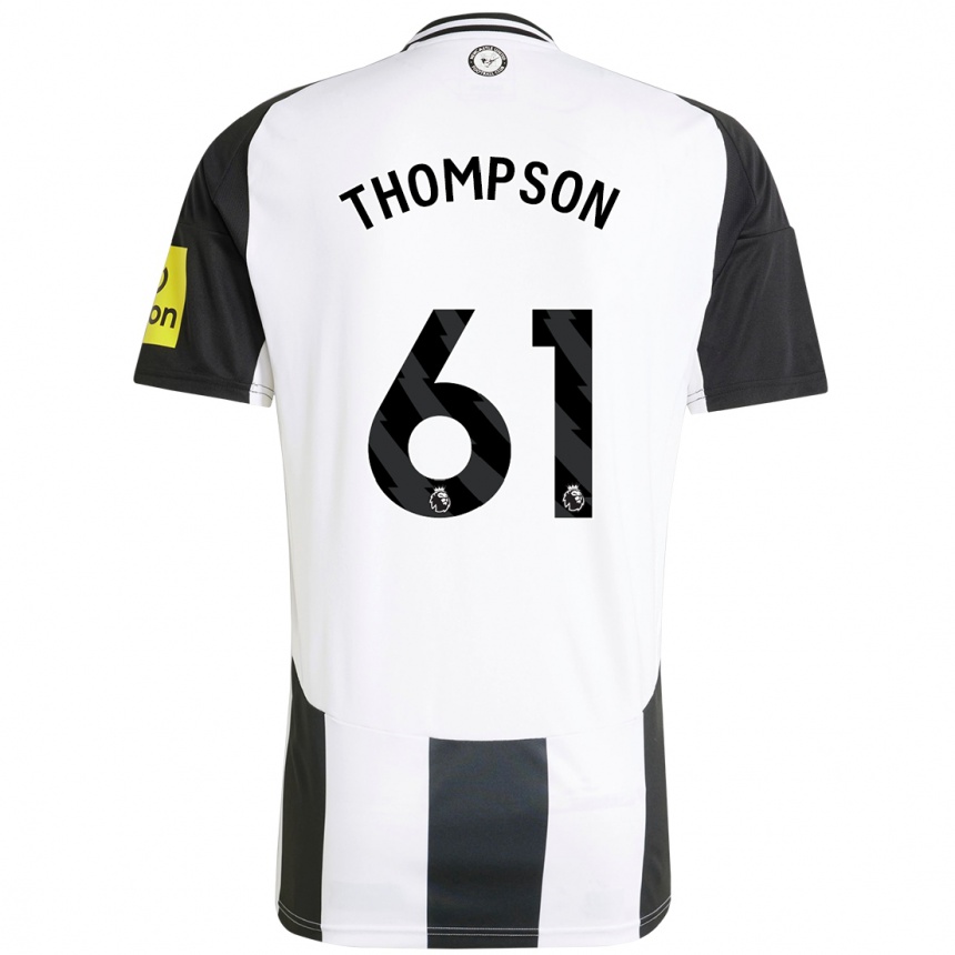 Kinder Fußball Max Thompson #61 Weiß Schwarz Heimtrikot Trikot 2024/25 T-Shirt Luxemburg