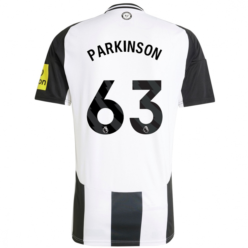 Kinder Fußball Ben Parkinson #63 Weiß Schwarz Heimtrikot Trikot 2024/25 T-Shirt Luxemburg