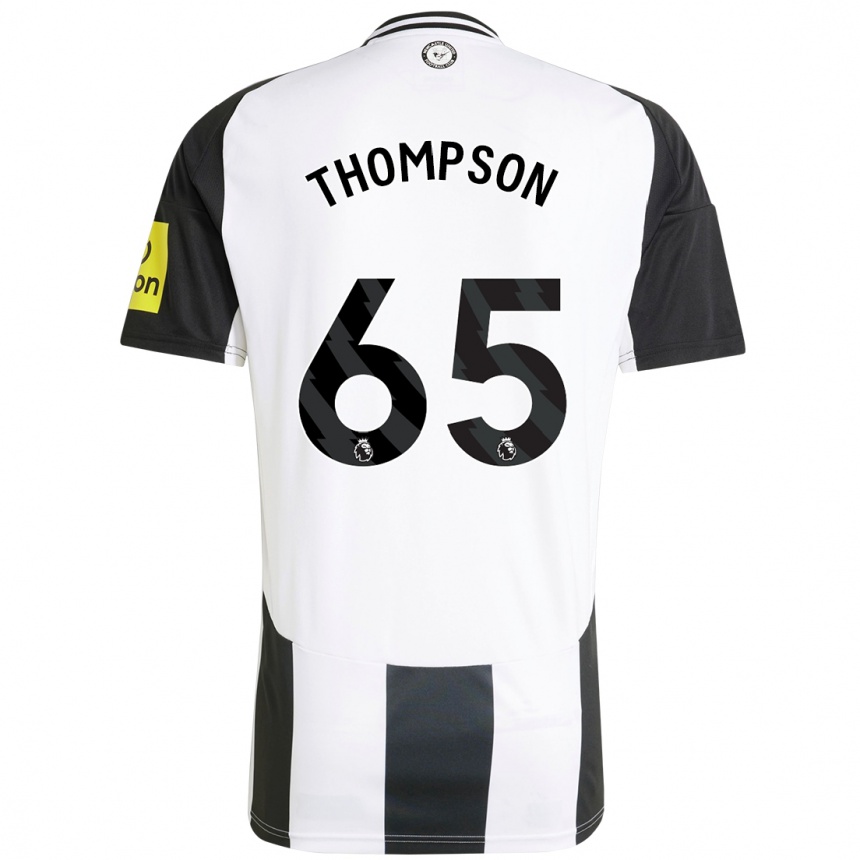 Kinder Fußball Ciaran Thompson #65 Weiß Schwarz Heimtrikot Trikot 2024/25 T-Shirt Luxemburg