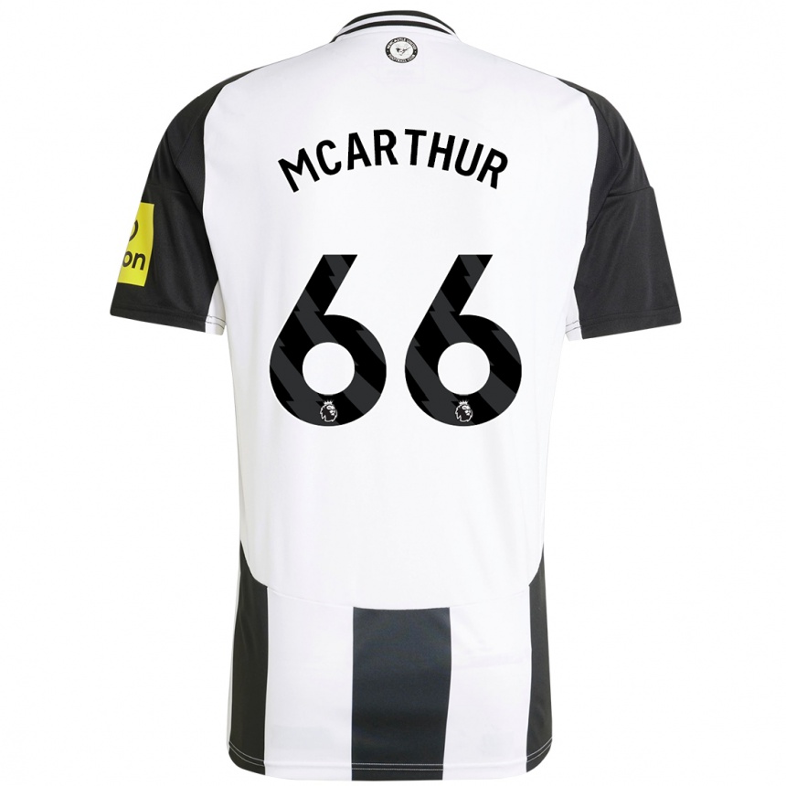 Kinder Fußball Charlie Mcarthur #66 Weiß Schwarz Heimtrikot Trikot 2024/25 T-Shirt Luxemburg