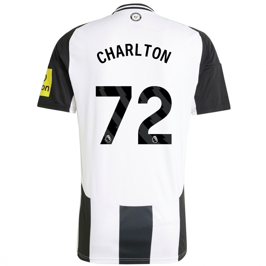 Kinder Fußball Dylan Charlton #72 Weiß Schwarz Heimtrikot Trikot 2024/25 T-Shirt Luxemburg