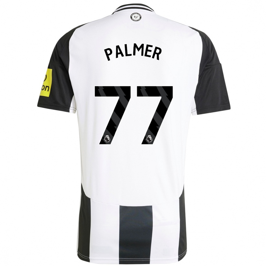 Kinder Fußball Darren Palmer #77 Weiß Schwarz Heimtrikot Trikot 2024/25 T-Shirt Luxemburg