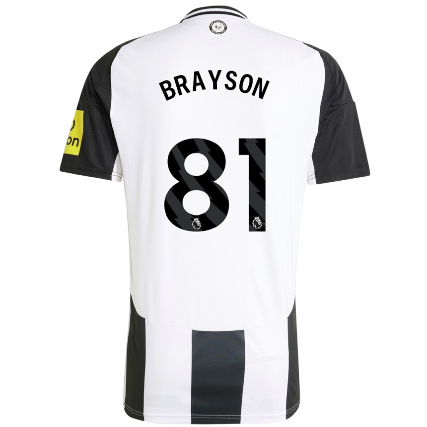 Kinder Fußball Joe Brayson #81 Weiß Schwarz Heimtrikot Trikot 2024/25 T-Shirt Luxemburg