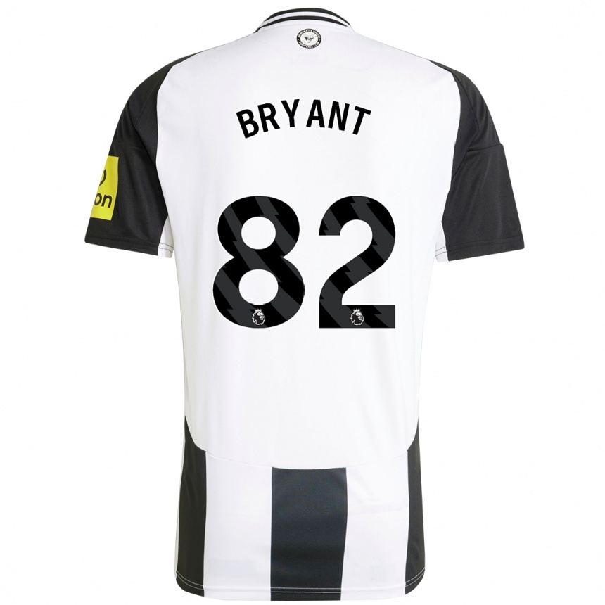 Kinder Fußball Thomas Bryant #82 Weiß Schwarz Heimtrikot Trikot 2024/25 T-Shirt Luxemburg