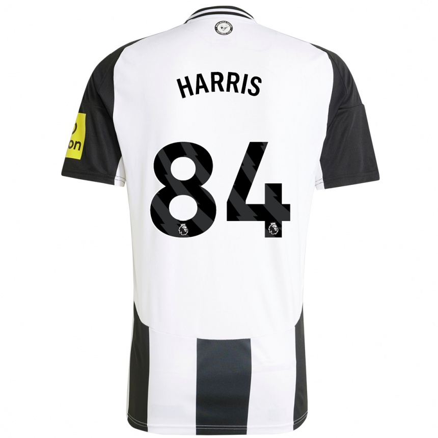 Kinder Fußball Aidan Harris #84 Weiß Schwarz Heimtrikot Trikot 2024/25 T-Shirt Luxemburg