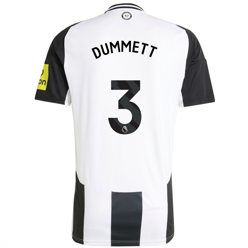 Kinder Fußball Paul Dummett #3 Weiß Schwarz Heimtrikot Trikot 2024/25 T-Shirt Luxemburg