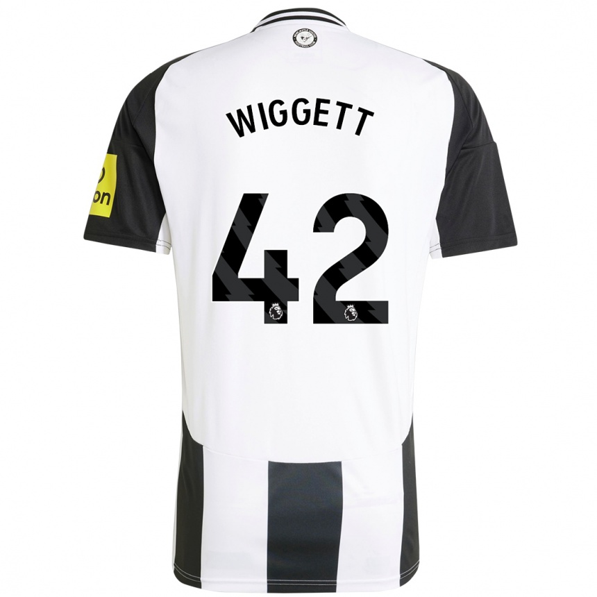 Kinder Fußball Charlie Wiggett #42 Weiß Schwarz Heimtrikot Trikot 2024/25 T-Shirt Luxemburg