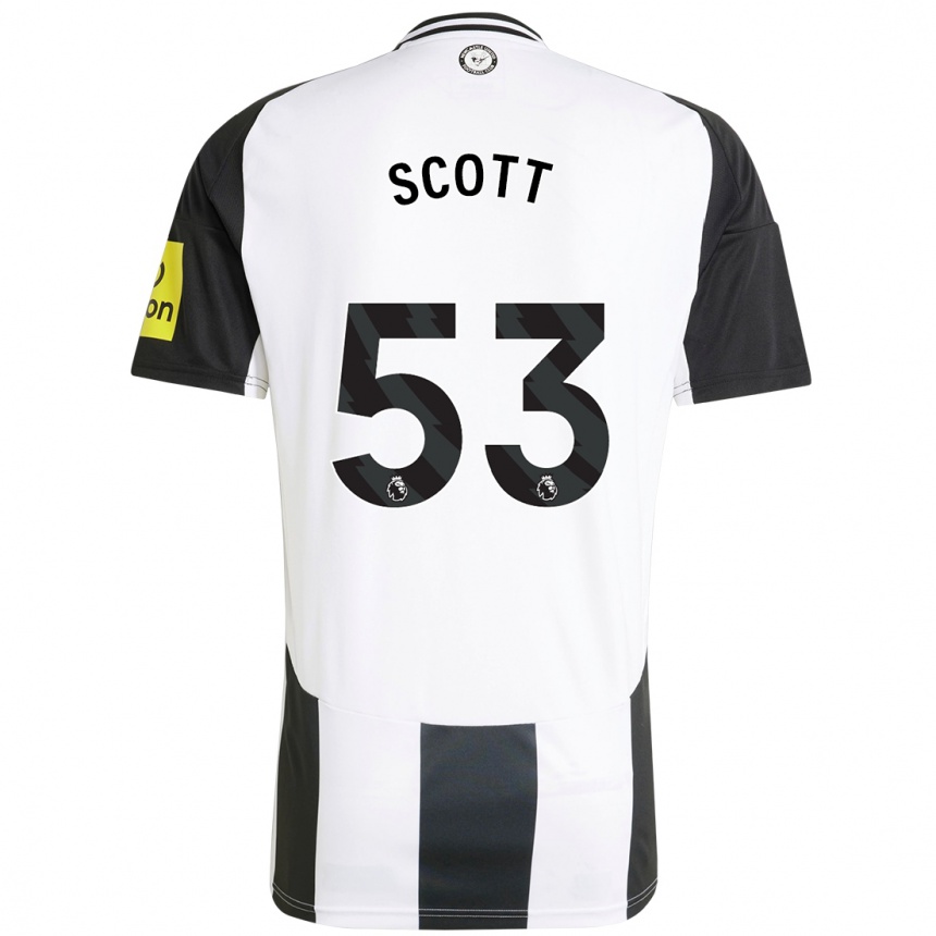 Kinder Fußball Joshua Scott #53 Weiß Schwarz Heimtrikot Trikot 2024/25 T-Shirt Luxemburg