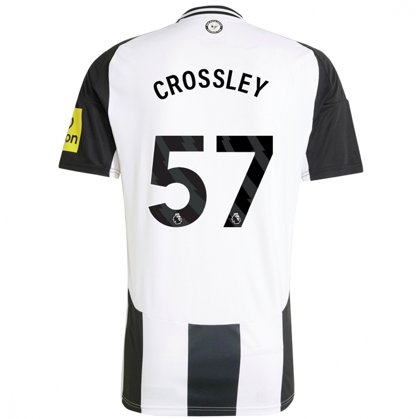 Kinder Fußball Kyle Crossley #57 Weiß Schwarz Heimtrikot Trikot 2024/25 T-Shirt Luxemburg