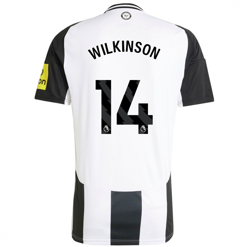 Kinder Fußball Sharna Wilkinson #14 Weiß Schwarz Heimtrikot Trikot 2024/25 T-Shirt Luxemburg