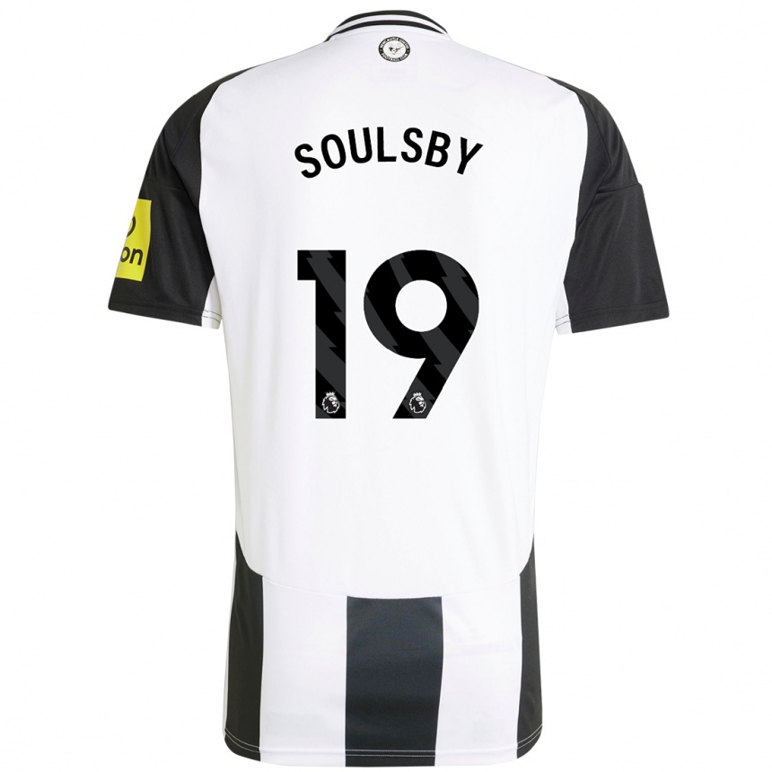 Kinder Fußball Anna Soulsby #19 Weiß Schwarz Heimtrikot Trikot 2024/25 T-Shirt Luxemburg