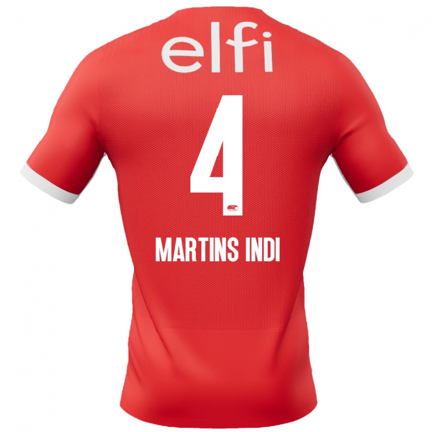 Kinder Fußball Bruno Martins Indi #4 Rot Weiß Heimtrikot Trikot 2024/25 T-Shirt Luxemburg