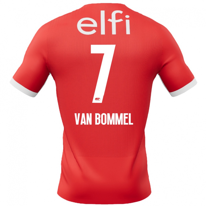 Kinder Fußball Ruben Van Bommel #7 Rot Weiß Heimtrikot Trikot 2024/25 T-Shirt Luxemburg