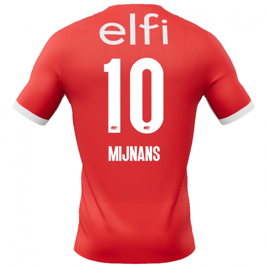 Kinder Fußball Sven Mijnans #10 Rot Weiß Heimtrikot Trikot 2024/25 T-Shirt Luxemburg