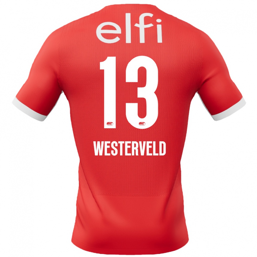 Kinder Fußball Sem Westerveld #13 Rot Weiß Heimtrikot Trikot 2024/25 T-Shirt Luxemburg