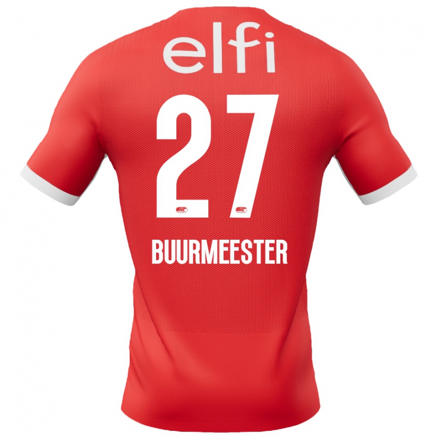 Kinder Fußball Zico Buurmeester #27 Rot Weiß Heimtrikot Trikot 2024/25 T-Shirt Luxemburg