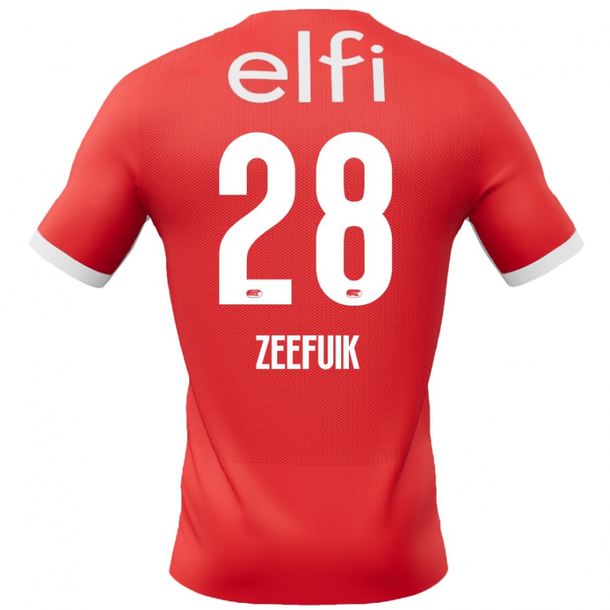 Kinder Fußball Lequincio Zeefuik #28 Rot Weiß Heimtrikot Trikot 2024/25 T-Shirt Luxemburg