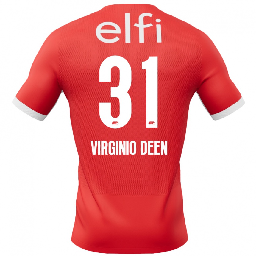 Kinder Fußball Daniël Virginio Deen #31 Rot Weiß Heimtrikot Trikot 2024/25 T-Shirt Luxemburg