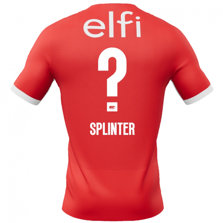 Kinder Fußball Ilias Splinter #0 Rot Weiß Heimtrikot Trikot 2024/25 T-Shirt Luxemburg