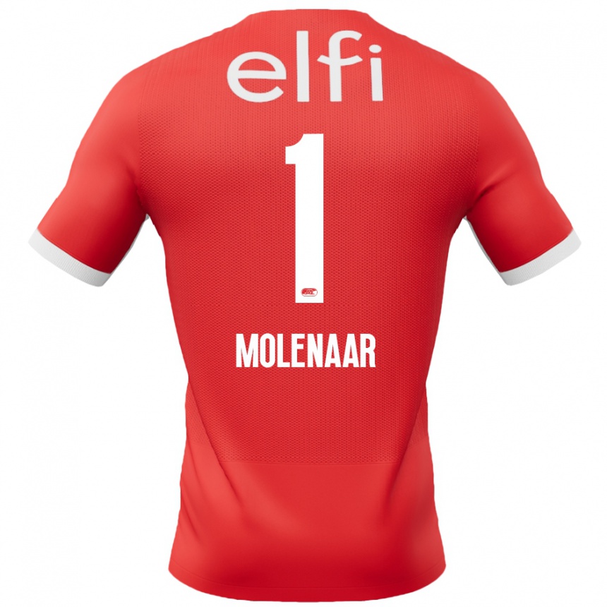 Kinder Fußball Finn Molenaar #1 Rot Weiß Heimtrikot Trikot 2024/25 T-Shirt Luxemburg