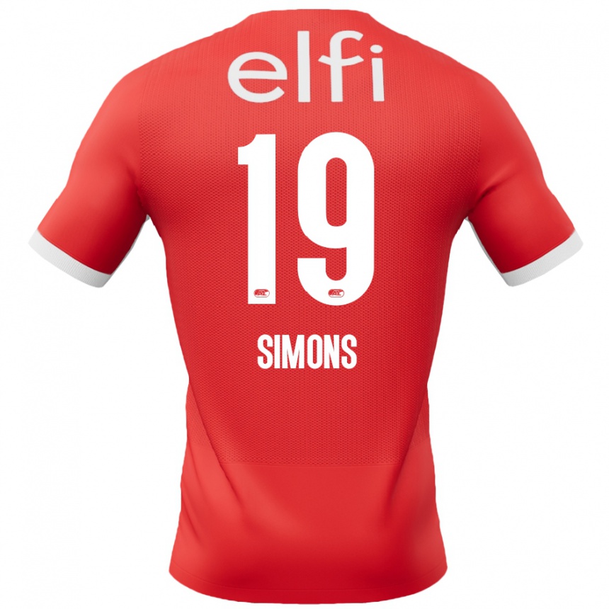 Kinder Fußball Saviola Simons #19 Rot Weiß Heimtrikot Trikot 2024/25 T-Shirt Luxemburg