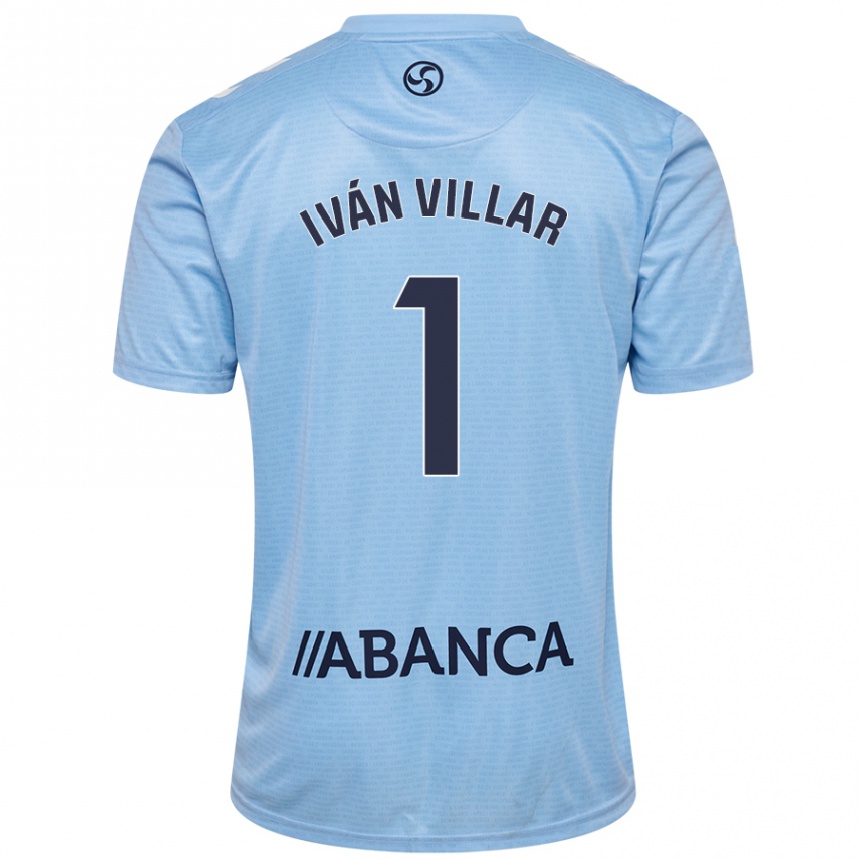 Kinder Fußball Iván Villar #1 Himmelblau Heimtrikot Trikot 2024/25 T-Shirt Luxemburg